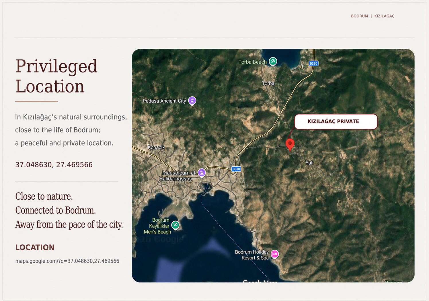 Kızılağaç Private location map
